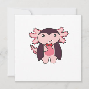 Axolotl Halloween Cute Devil Vampire Costume Invitation