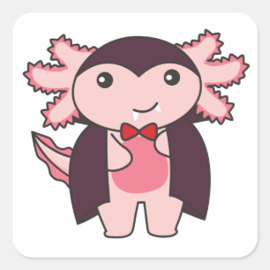 Axolotl Halloween Cute Devil Vampire Costume Squar Square Sticker