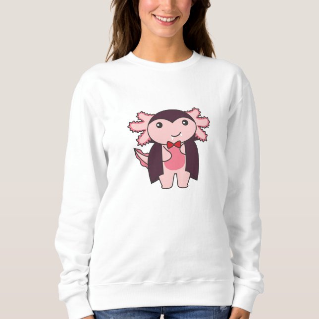 Axolotl Halloween Cute Devil Vampire Costume Sweatshirt (Front)