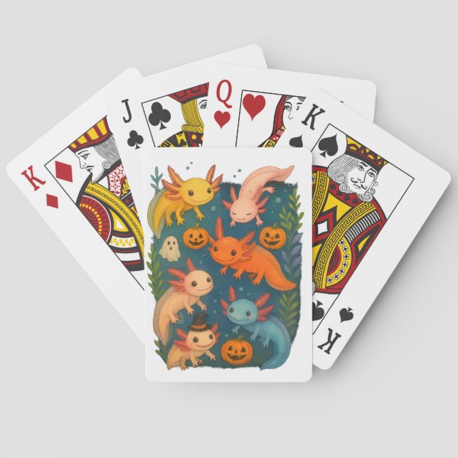 Axolotl Halloween Playing Cards (Back)