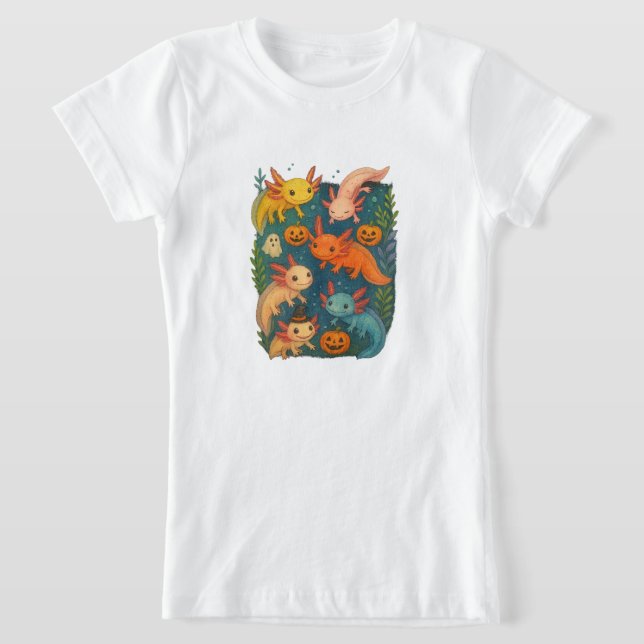 Axolotl Halloween T-Shirt (Laydown)