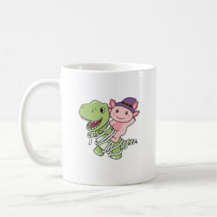 Axolotl Happy Halloween T-rex Mummy Costume Coffee Mug