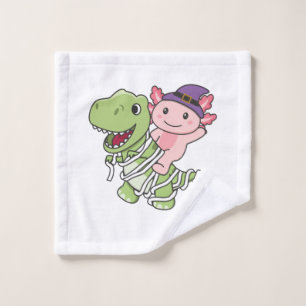 Axolotl Happy Halloween T-rex Mummy Costume Wash Cloth