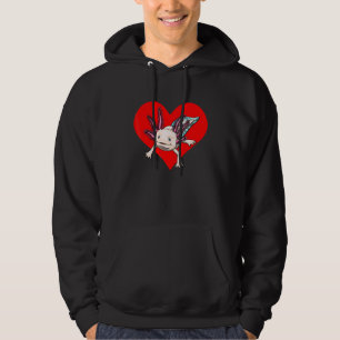 Axolotl Heart Animal Women Mexican Fish Amphibia Hoodie