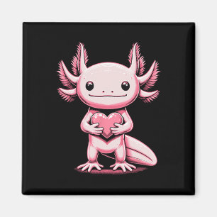 Axolotl Holding Heart Valentine's Day Cute Valenti Magnet