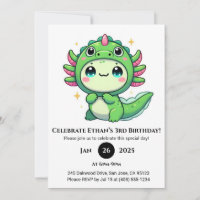 Axolotl in Dragon Hat Birthday