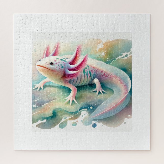 Axolotl in Dreamy Waters 110924AREF134 - Watercolo Jigsaw Puzzle (Vertical)