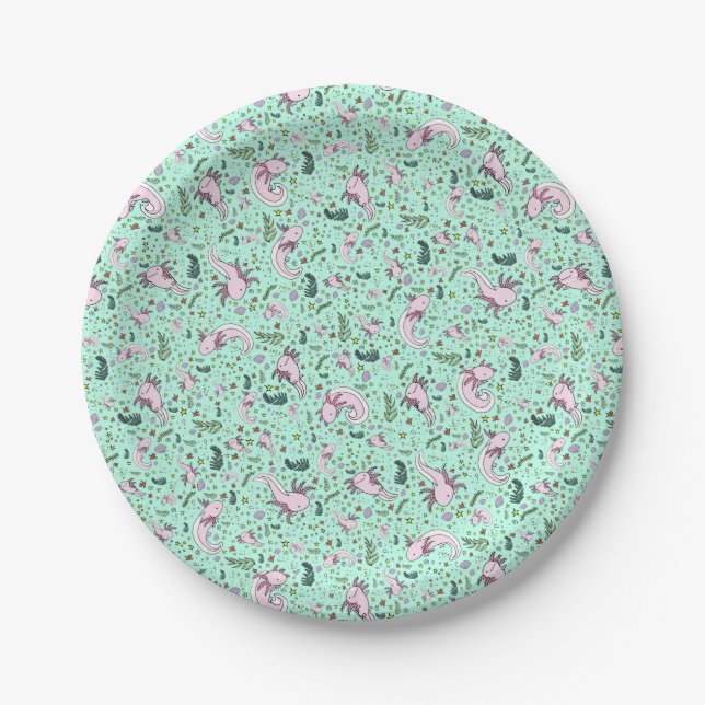 Axolotl in Green Paper Plate (Front)