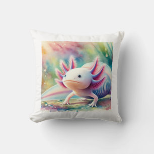 Axolotl in watercolor 061024AREF108 - Watercolor Cushion