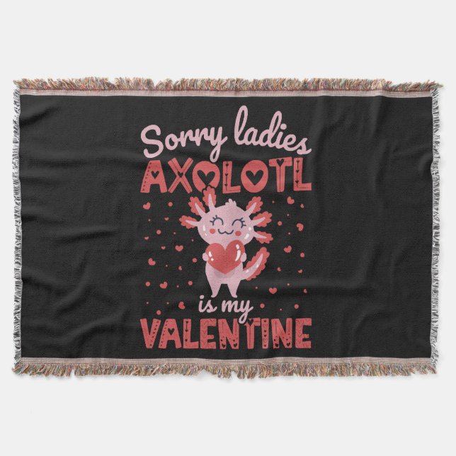 Axolotl is my valentine throw blanket (Front)
