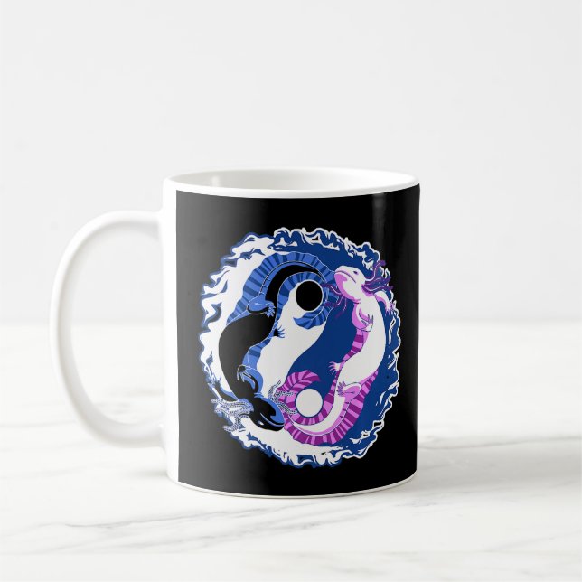 Axolotl Japanese Yin Yang Chinese Ying Yang  Coffee Mug (Left)