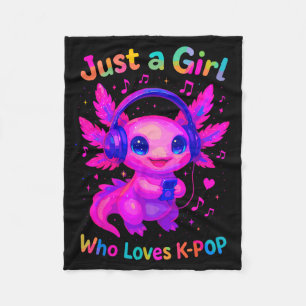 Axolotl Just A Girl Who Loves K-p  Fleece Blanket