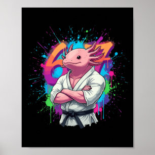 Axolotl Karate Taekwondo Judo 67 Meme Six Seven Poster