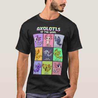 Axolotl Kawaii Axolotls Of The World Funny T-Shirt