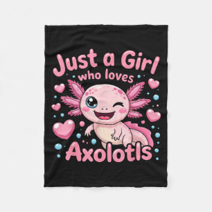 Axolotl Kawaii Just A Girl Who Loves Axolotls  Fleece Blanket