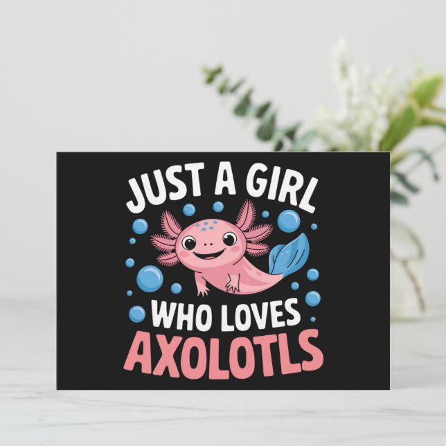 Axolotl Kawaii Just A Girl Who Loves Axolotls  Invitation (Standing Front)
