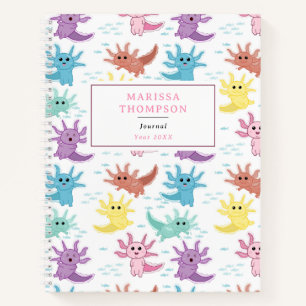 Axolotl Kids Cute Salamander Kids Sketchbook  Notebook