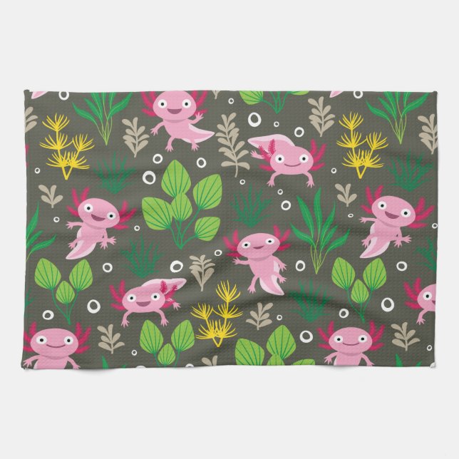 Axolotl Kitchen Towel (Horizontal)