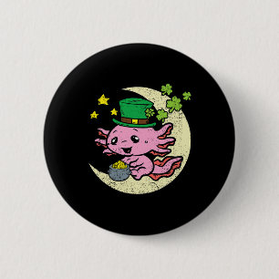 Axolotl Leprechaun Hat St Patricks Day Shamrock Cl 6 Cm Round Badge