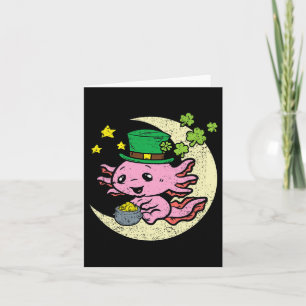 Axolotl Leprechaun Hat St Patricks Day Shamrock Cl Card