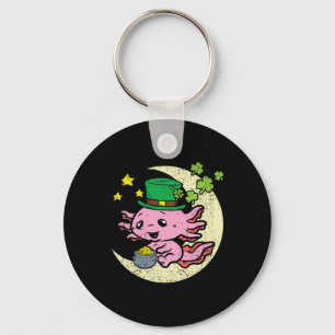 Axolotl Leprechaun Hat St Patricks Day Shamrock Cl Key Ring