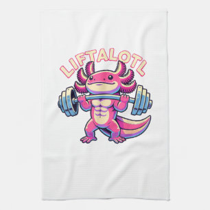 Axolotl LIFTALOTL Tea Towel
