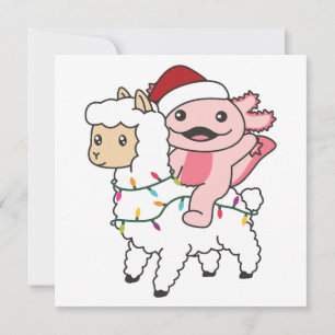 Axolotl Llama Alpaca Christmas Winter Animals Holi Holiday Card