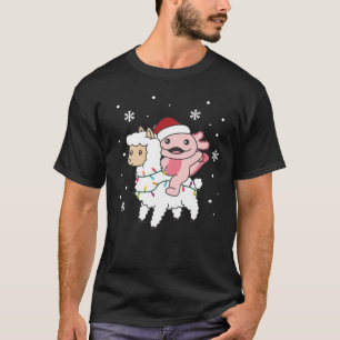 Axolotl Llama Alpaca Christmas Winter Animals T-Shirt