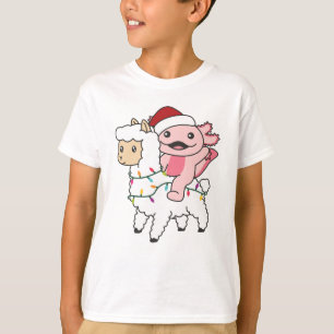 Axolotl Llama Alpaca Christmas Winter Animals T-Shirt