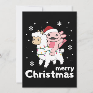 Axolotl Llama Alpaca Merry Christmas Animals Holiday Card