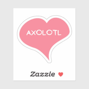 AXOLOTL Love Heart Vinyl Sticker