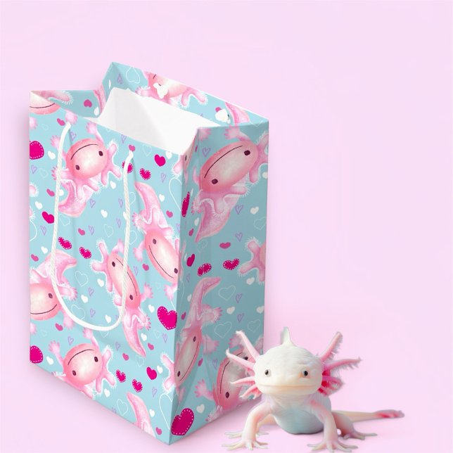 Axolotl Love pink   Medium Gift Bag (Creator Uploaded)