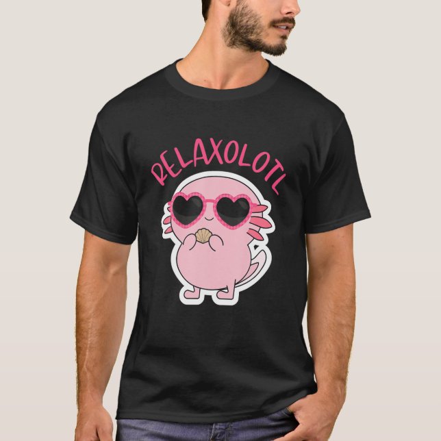 Axolotl Lover Cute Heart Sunglasses Kawaii Girls R T-Shirt (Front)