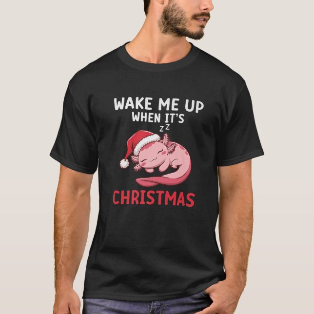 Axolotl Lover Merry Xmas Christmas Day Santa Claus T-Shirt (Front)
