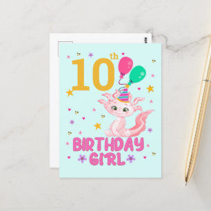 Axolotl Lovers Birthday Girl Salamander Amphibious Postcard