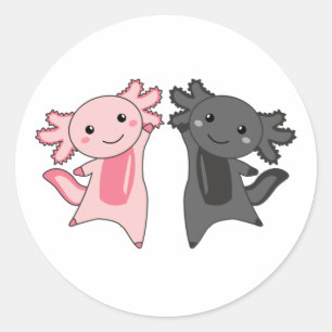 Axolotl Lovers Cute Animals For Kids Pink Classic Round Sticker