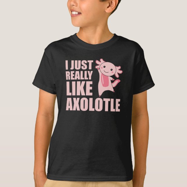 Axolotl Lovers Cute Animals For Kids Pink T-Shirt (Front)
