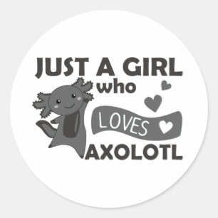 Axolotl Lovers Sweet Animals For Girls Pink Classi Classic Round Sticker