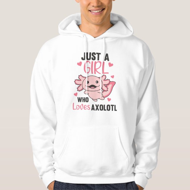 Axolotl Lovers Sweet Animals For Girls Pink Hoodie (Front)