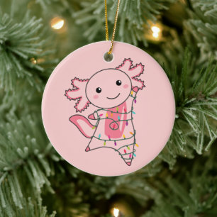 Axolotl Merry Christmas Winter Animals Axolotls Ad Ceramic Tree Decoration