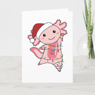 Axolotl Merry Christmas Winter Animals Axolotls Ad Holiday Card