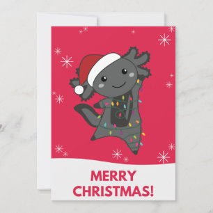 Axolotl Merry Christmas Winter Animals Axolotls Ad Holiday Card