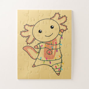 Axolotl Merry Christmas Winter Animals Axolotls Ji Jigsaw Puzzle