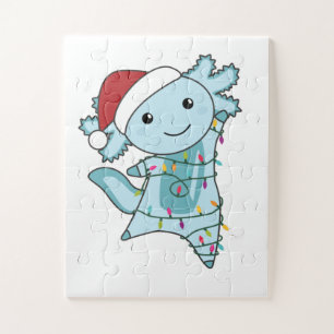 Axolotl Merry Christmas Winter Animals Axolotls Jigsaw Puzzle
