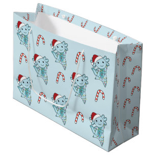 Axolotl Merry Christmas Winter Animals Axolotls Large Gift Bag