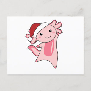 Axolotl Merry Christmas Winter Animals Axolotls Postcard