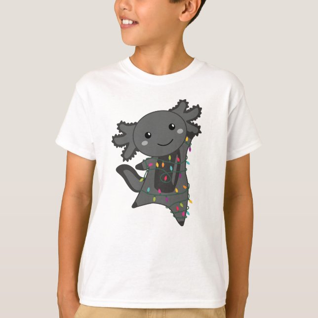 Axolotl Merry Christmas Winter Animals Axolotls T-Shirt (Front)