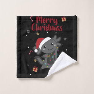 Axolotl Merry Christmas Winter Animals Axolotls Wash Cloth