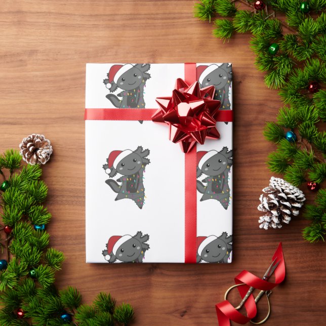 Axolotl Merry Christmas Winter Animals Axolotls Wrapping Paper (Holiday Gift)