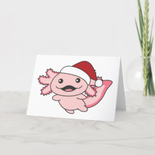 Axolotl Merry Christmas Winter Axolotl Holiday Card
